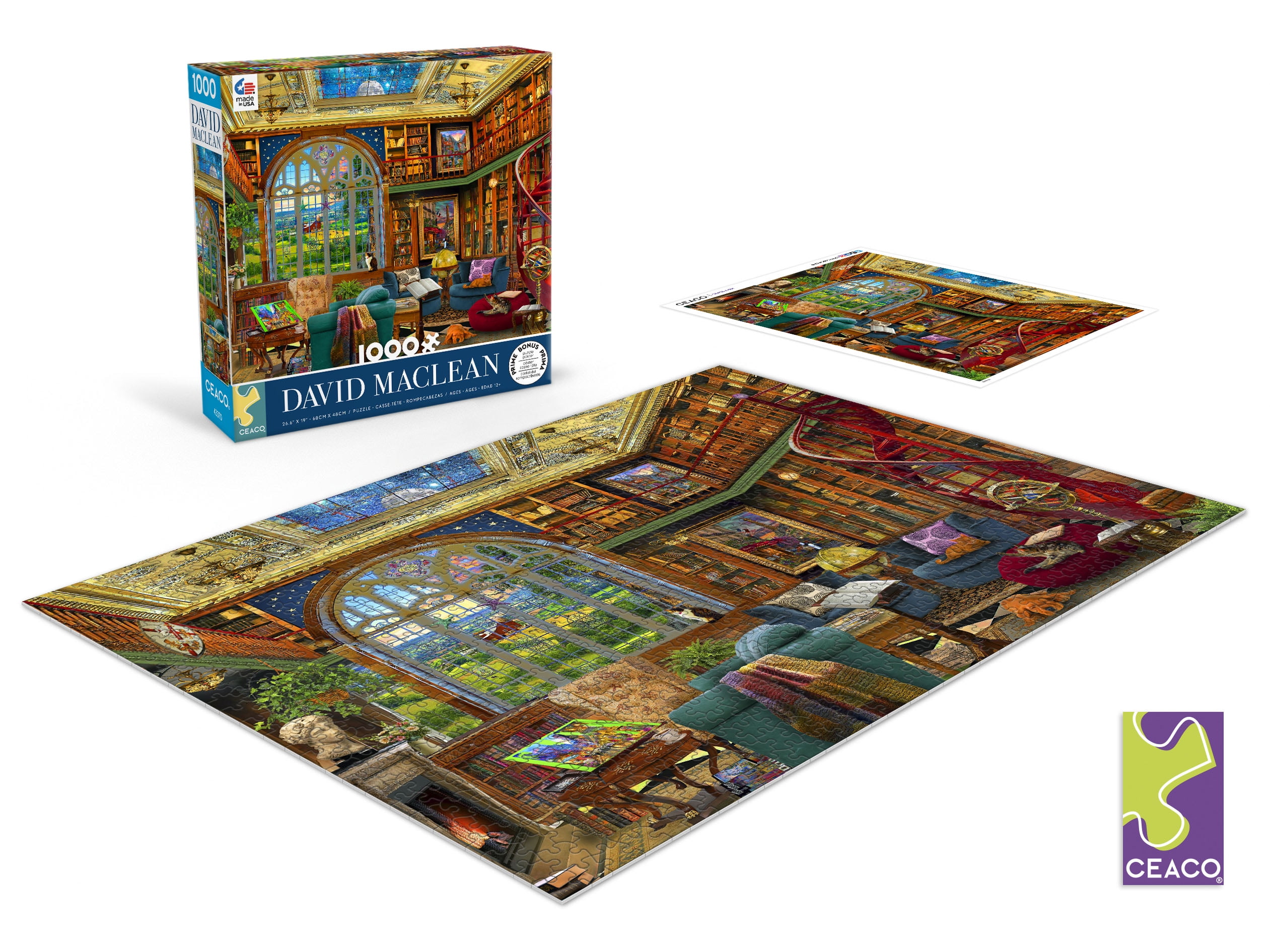 Ceaco 1000 Piece Country Library Interlocking Jigsaw Puzzle