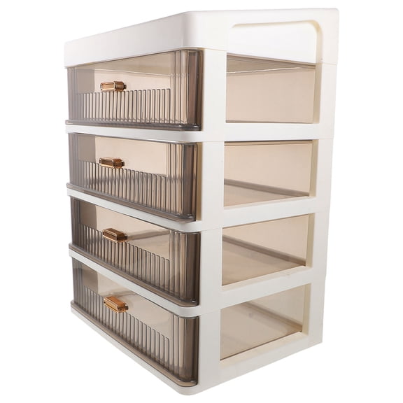 ifundom Multi-Tier White Desk Organizer Storage Box for Office and Home Desk Supplies Holder, PP Material