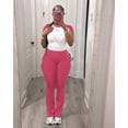 thumbnail image 2 of Summer Two Piece Outfits for Women Casual Sweat Sets Red Rose L, 2 of 4