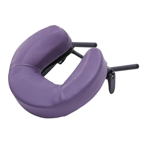Mesa de masaje con soporte facial y almohada, cómoda y portátil, de aleación de aluminio violeta