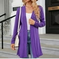 thumbnail image 2 of XUNKUSGA Cardigan for Women Lightweight Casual Comfortable Long Dressy Women's Long Cardigan Solid Color Soft Stretchy Front Open Drape Fall Cardigan S-2XL Purple, 2 of 4