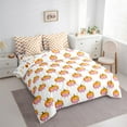 thumbnail image 3 of Manfei Cute Pumpkin Plaid Bedding Comforter Set 7 Pieces, Girls Pink Bow Queen Bedding Sets, Happy Halloween Theme Queen Sheet Sets, Breathable Home Decor, 3 of 8