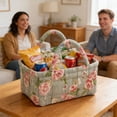 thumbnail image 5 of XINGAG Boho Storage Basket, Fabric Storage Organizer with Handles, Decorative Storage Bin, Collapsible Organizer for Toys, Clothes and Books, Decorative Basket for Nursery, Bedroom and Closet, 5 of 6