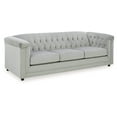 thumbnail image 3 of Signature Design by Ashley Josanna Modern Velvet & Wood Sofa in Light Gray, 3 of 11