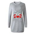 thumbnail image 4 of BLTIBY Christmas Sweatshirt Dress for Women 2024 Xmas Print Winter Autumn Round Neck Casual Soft Long Sleeve Fashion Pullover Dresses Outfit Trendy Gray 2 XL, 4 of 4
