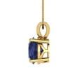 thumbnail image 3 of 2.5 ct round cut blue sapphire 14k yellow hypoallergenic Solid gold Designer Everyday Affordable Dainty Necklace Pendant + 16" hypoallergenic Solid gold chain, 3 of 6