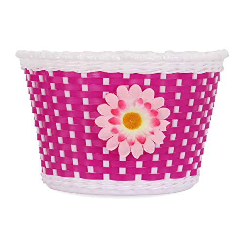 Kids Bicycle Basket with Flower or Bowknot DRBIKE Kids Bike Replacement Basket for 12 14 16 18 inch Girls Bike Kids Bicycle Accessories