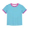 thumbnail image 3 of Tiijoy Girls Casual Striped T Shirt Round Neck Short Sleeve Tshirt, Blue, Sizes 2-13, 3 of 3