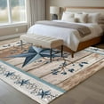 thumbnail image 4 of Large Area Rugs for Living Room Bedroom, Texas Star Rustic 8'x10' Rug Washable Carpet Runner Indoor Outdoor, Country Blue Berry Brown Wooden Plank Non Slip Floor Mats Rug for Kitchen, Patio, 4 of 8