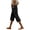 Black-1, variant on Cropped Linen Pants Women Summer Loose Fit Casual Gauze Capri Pants Elastic Waist Capris Beach Trousers with Pockets