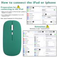 thumbnail image 2 of 2.4GHz & Bluetooth Rechargeable Mouse for Xiaomi Redmi Note 9 Pro 5G Bluetooth Wireless Mouse for Laptop / PC / Mac / iPad pro / Computer / Tablet / Android Jade Green, 2 of 4