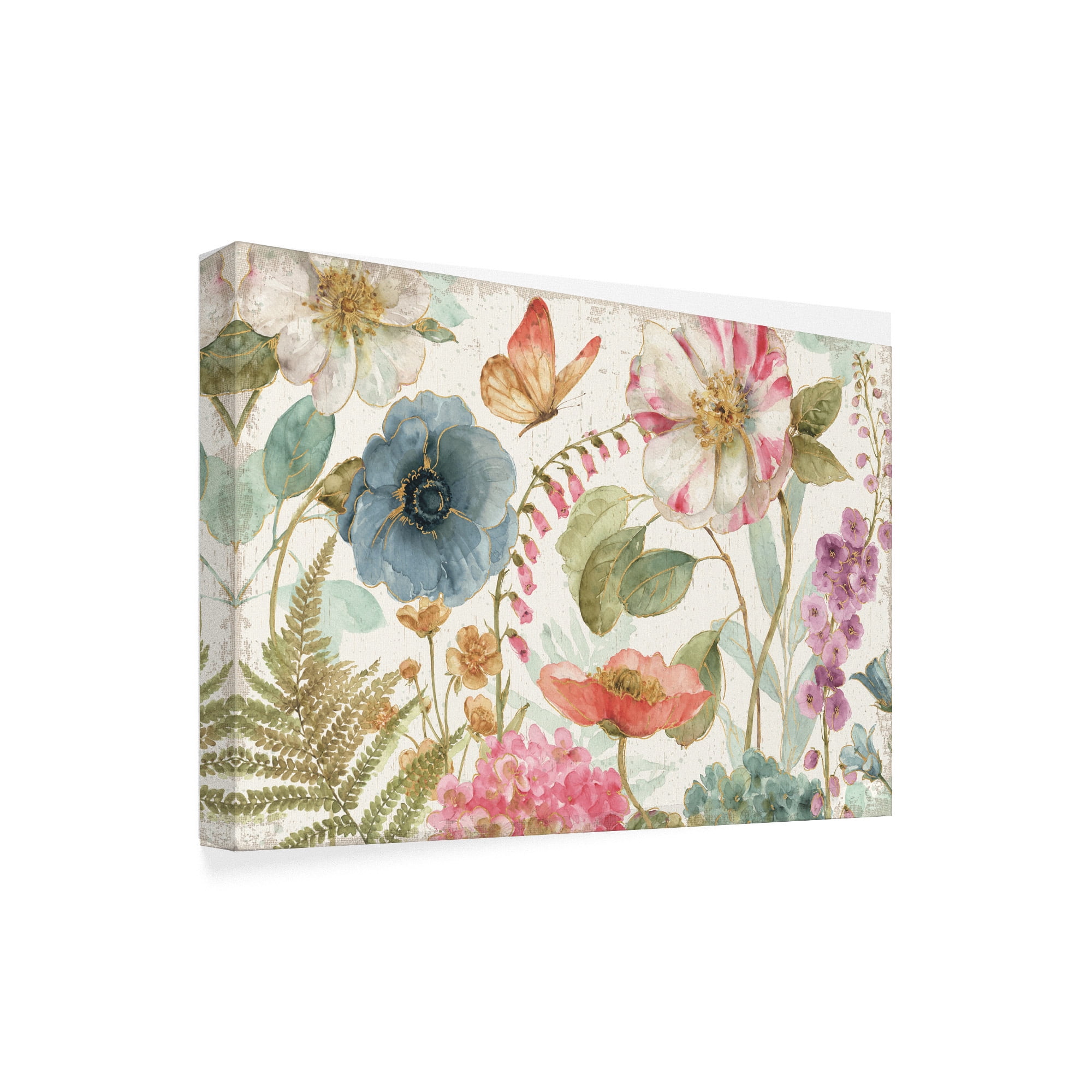 Trademark Fine Art 'Rainbow Seeds Flowers I Wood' Canvas Art by Lisa Audit