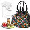thumbnail image 4 of Pioneer Flower Floral Print Pattern Drawstring Lunch Bag Women - Drawstring Lunch Bag Insulated for Work Office - Stain-Resistant Large Lunchbags for Women with Multi-Pockets, 4 of 6