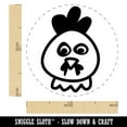 thumbnail image 2 of Chicken Rooster Face Doodle Self-Inking Rubber Stamp Ink Stamper - Blue Ink - Medium 1 Inch, 2 of 7