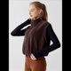 thumbnail image 5 of Chaleco Corto con Cremallera para Mujer, Abrigo Corto Cálido de Invierno Sin Mangas con Cuello Alto. Color Café M, 5 of 8