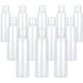 thumbnail image 1 of Paquete de 12 botellas vacías de plástico con tapa abatible para champú, lociones, jabón líquido para el cuerpo, crema (4 oz / 120 ml), 1 of 5