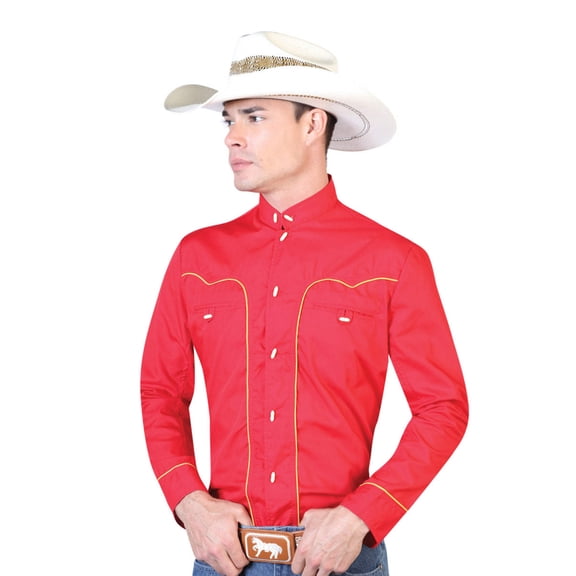 Men's Red Charro Long Sleeve Western Shirt 'El Señor de los Cielos' 124864