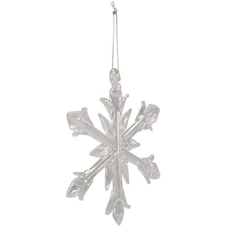 Christmas House Iridescent 3D Snowflake Christmas Ornaments 5 x 5 NWT Set  of 2