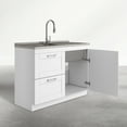 thumbnail image 5 of Simpli Home Modern Wide Shaker 46 inch Utility Sink and Laundry Cabinet, Glacier White Finish, 5 of 7
