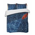 thumbnail image 2 of Quilts King Size, Navy Blue Ocean Waves Soft Comforter Bedding Set for Bed, Red Boat Coastal Lightweight Quilted Bedspread with Pillow Cover(2 Pieces) for All Season, 96x106 Inch, 2 of 6