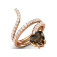 thumbnail image 2 of Bague en Forme de Cœur 7MM Quartz Fumé 925 Argent Rose Vermeil pour Femmes, 2 of 4