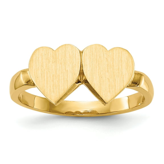 Finest Gold 14K Yellow Gold 7.5 x 7.5 mm Open Back Heart Signet Ring - Size 6