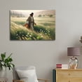 thumbnail image 3 of Lilies of The Field Jesus Christ Walking through A Field of Wild Lilies Wall Art Poster Gifts Bedroom Prints Home Decor Hanging Picture Canvas Painting Posters 24x36inch(60x90cm), 3 of 6