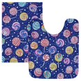 thumbnail image 7 of Yayeee Bath Rugs for Bathroom Floor Set of 2 Non Slip Fluffy Soft Absorbent Mat, Blue Colorful Candies, 7 of 7