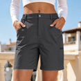 thumbnail image 2 of UKHCCC Outdoor Cargo Shorts for Women Multi-Pocket High Waist Button Fly Travel Golf Casual S-2XL, 2 of 7