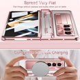 thumbnail image 6 of Compatible Luxury Hinged Case for Samsung Z Fold 5 Case with S Pen & S Pen Holder,5 in 1 Screen Protector Case for Galaxy Z Fold 5 Case,Transparent Galaxy Z Fold 5 5g Case Kickstand Rose Gold, 6 of 14