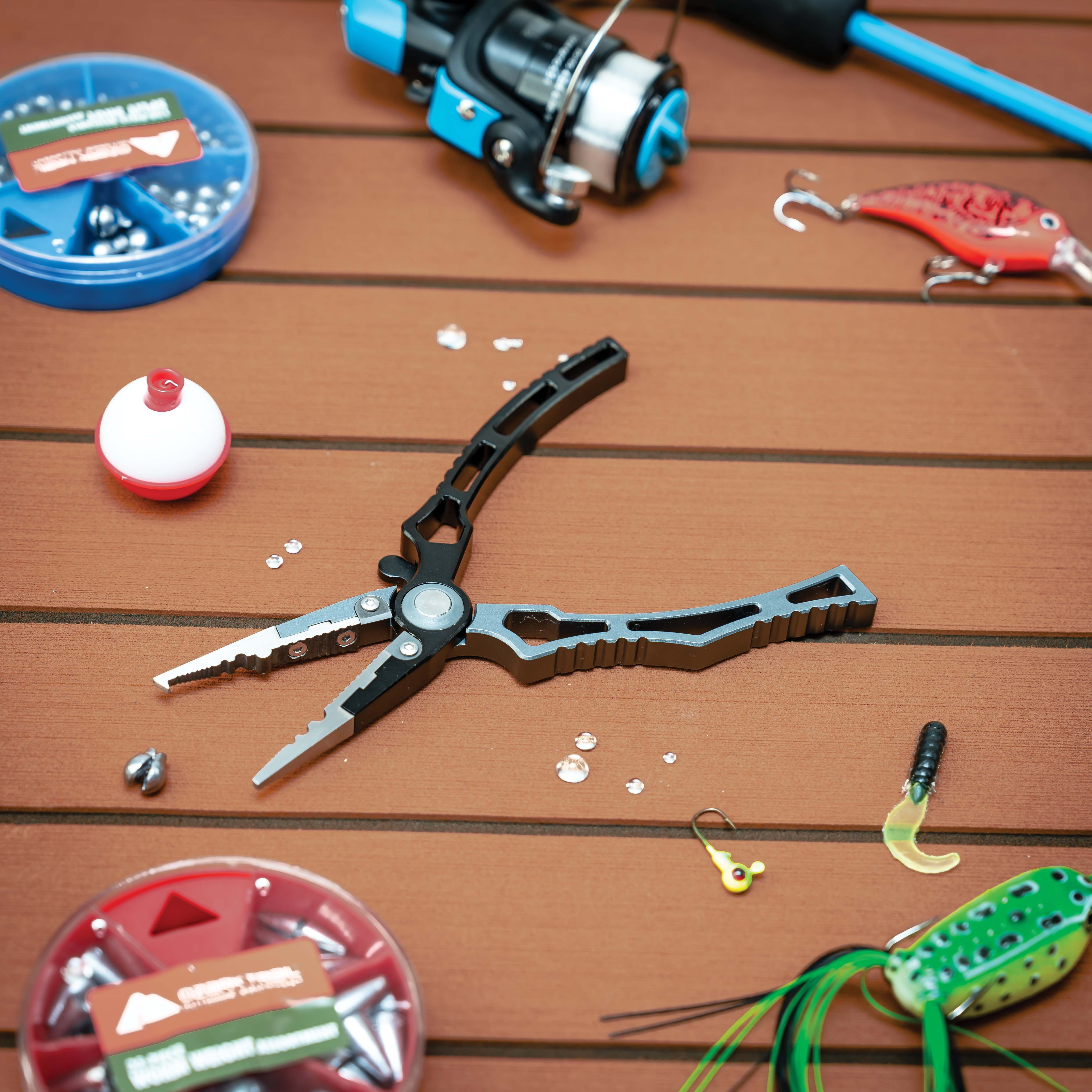 Ozark Trail 6.5 in Fishing Pliers with Split Ring Tool, Wire Cutters and Stainless Steel Jaws