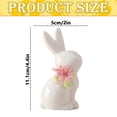 thumbnail image 3 of XJGHHSY 2 Pcs Mini Ceramic Rabbit Figurine,Porcelain Easter Bunny Decorations for Home,Tabletop ornament,Tea Ceremony Pet,White, 3 of 5