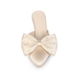 thumbnail image 6 of BLISSFUL STEP Women's Bow Pointed Toe Clear Stiletto Heel Slides Mules Champagne 7, 6 of 8