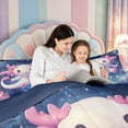 thumbnail image 5 of Manfei Amphibian Axolotl Print 7-Piece Twin Bedding,Cute Animal Bedding Comforter Set,Navy Blue Reversible, 5 of 7