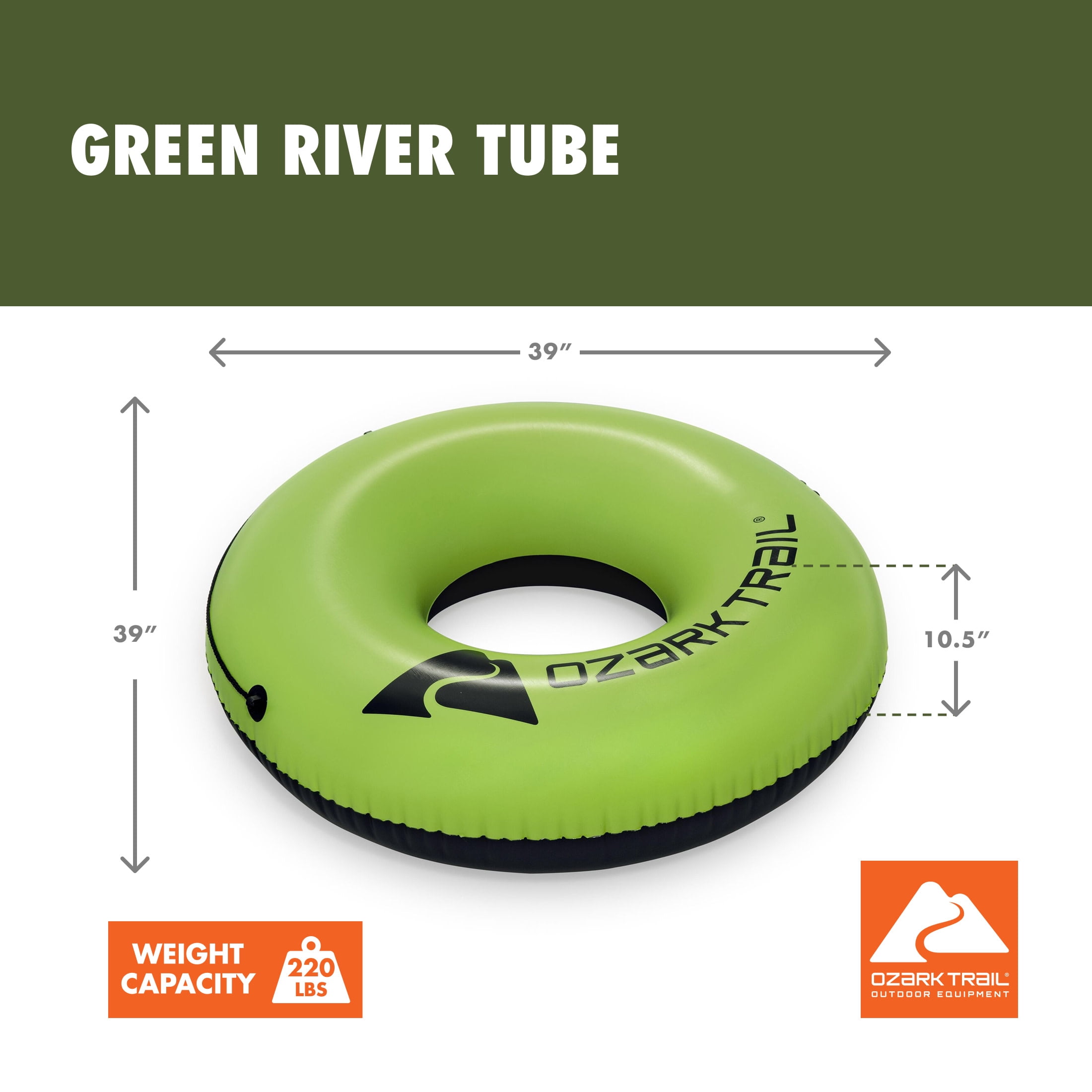 (4 pack) Ozark Trail Green River Tube 39"