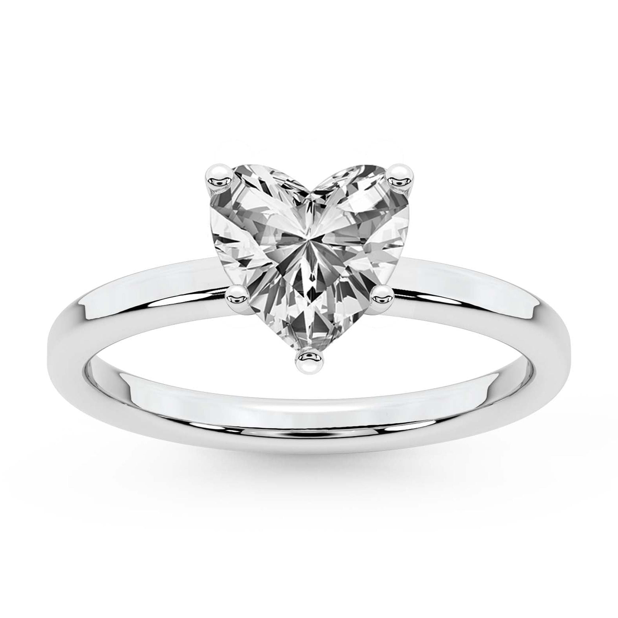 1 Carat IGI Certified Heart Shape Lab Grown Diamond Engagement Ring | 14K White Gold |Solitaire Diamond Ring | FG-VS1-VS2 Quality Friendly Diamonds