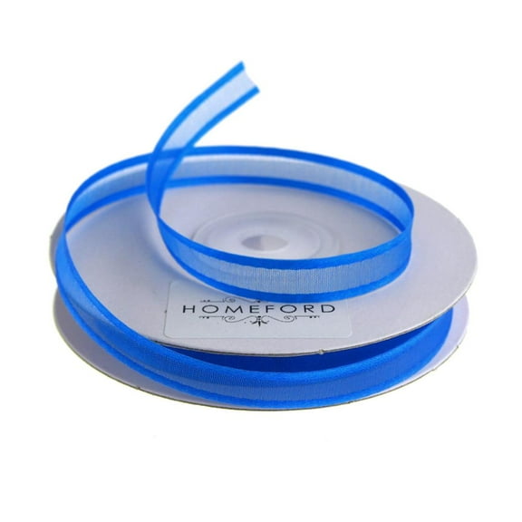 Satin Edge Sheer Organza Ribbon, 3/8-inch, 25-yard, Royal