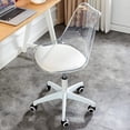 thumbnail image 4 of Modern Transparent Backrest Swivel Chair - Height Adjustable, PU Cushion, Smooth-Rolling casters for Secure Mobility. Minimalist Design Suitable for Computer desks and Office use, 4 of 9