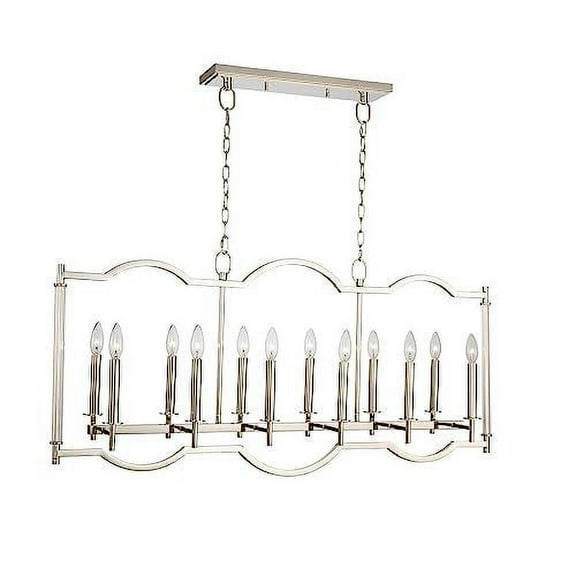 Kalco Lighting Provence 9" 12-light Glass Island Light in Polished Nickel