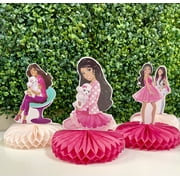 Black Doll centerpieces for Cupcakes or Cake Party Favors Pretty Party Theme, Pink World Malibu Girl B4Rbi3- Decoration Party Supplies Theme Princess, Ballet Girl Lifestyle Honeycomb