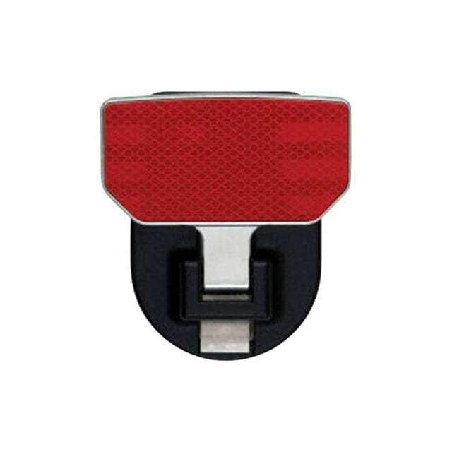 Carr Truck Step 183242 HD Truck Step; 2 Inch Receiver Hitch Mount; Single; Flat Step; 650 Pound Capacity; Non-Extendable; Fold Up; Black With Diamond Tread Aluminum Step/Red Reflector; Aluminum