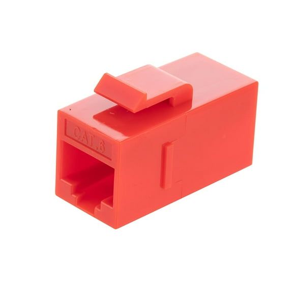 NavePoint CAT6 UTP Inline Keystone Coupler, 25 pack, Red