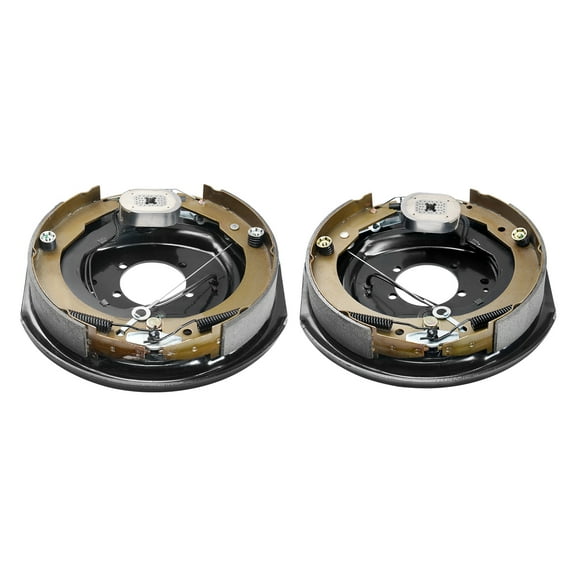 KFFKFF Electric Trailer Brake Assembly, 12" x 2", Pair of Self-Adjusting Brakes Kit for 7000 lbs Axle, 5-Hole Mounting, Backing Plates for Brake System Replacement (1 Right   1 Left)