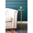 thumbnail image 1 of ANTIQUE BRASS COCKTAIL TABLE WITH ACACIA WOOD TOP, 1 of 3