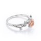 thumbnail image 3 of JeenMata Anillo de Compromiso Solitario con Diseño de Hojas de Morganita Creada en Laboratorio de 0,50 Quilates Chapado en Oro Blanco de 18 K sobre Plata, 3 of 5
