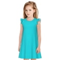 thumbnail image 1 of Vsdgher Aqua pour Filles Chemises de Nuit Manches Courtes à Volants Robe de Nuit Pyjama pour Fête Pyjama-Moyen, 1 of 6