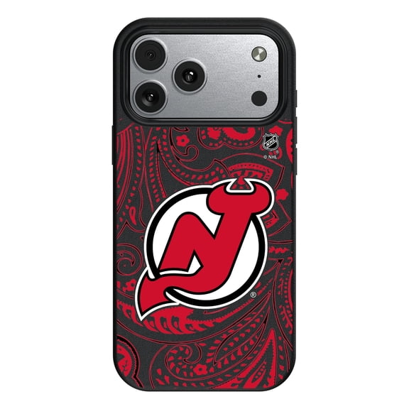 Keyscaper Black New Jersey Devils Paisley iPhone Magnetic Bump Case