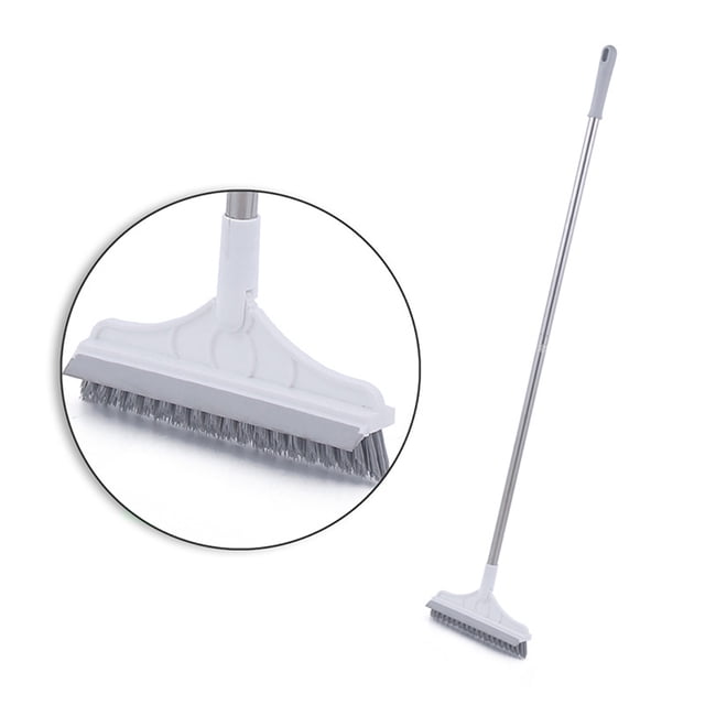 Cepillo Para Fregar Pisos, Cabezal De Cepillo Giratorio Triangular De 120 Grados Con Raspador Para Azulejos, Piscinas, Cocinas, Inodoros, Vidrio