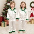 thumbnail image 2 of UAYOTSE Family Christmas Pajamas Matching Sets 2025 Silk Satin Plus Size Casual Matching Sets for Family,Sizes Kids 11-12 Years, 2 of 9