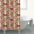 thumbnail image 4 of Beige Christmas Gingerbread Man Pattern Shower Curtain 72"x84" ,Bathroom Decorative Shower Curtains Set with 12 Hooks,Modern Waterproof Washable Shower Curtain, 4 of 6